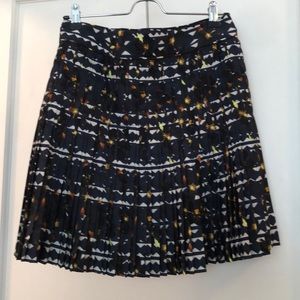J. Crew navy printed pleated skirt